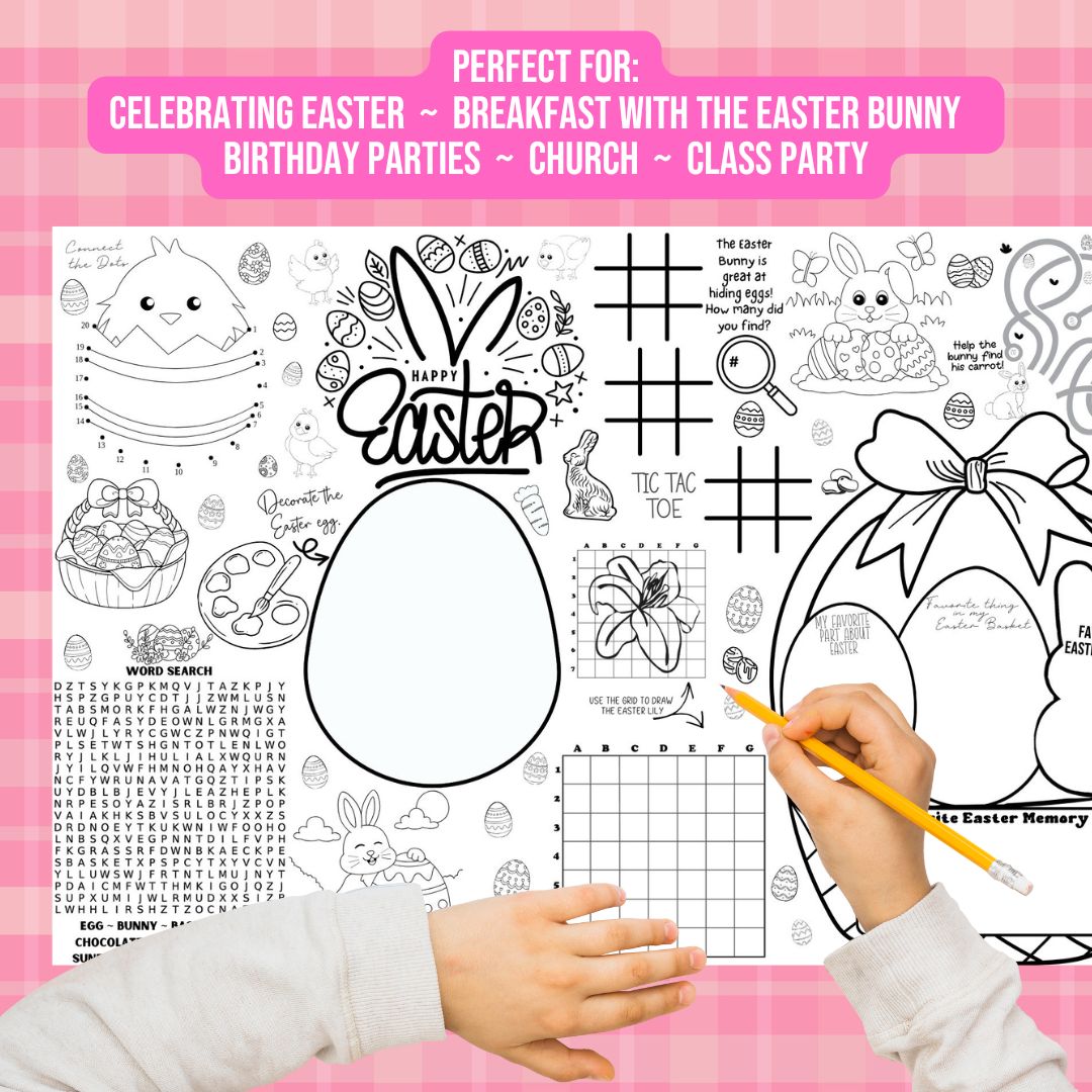 Easter Coloring Activity Placemat - Twinklette™