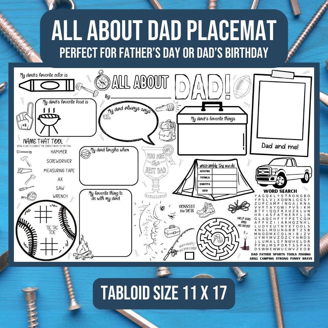 Father's Day Placemat DIGITAL DOWNLOAD - Twinklette™