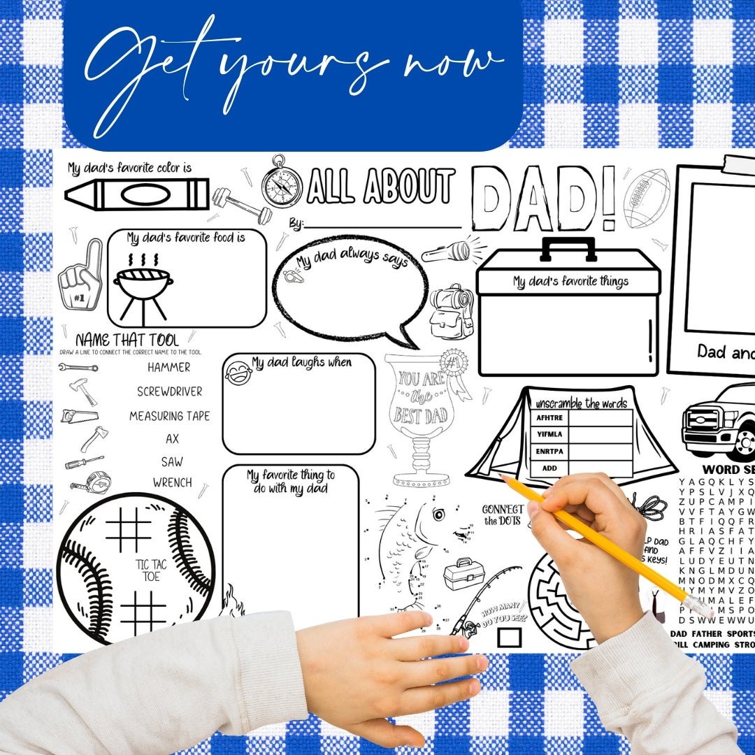 Father's Day Printed Placemats - Twinklette™