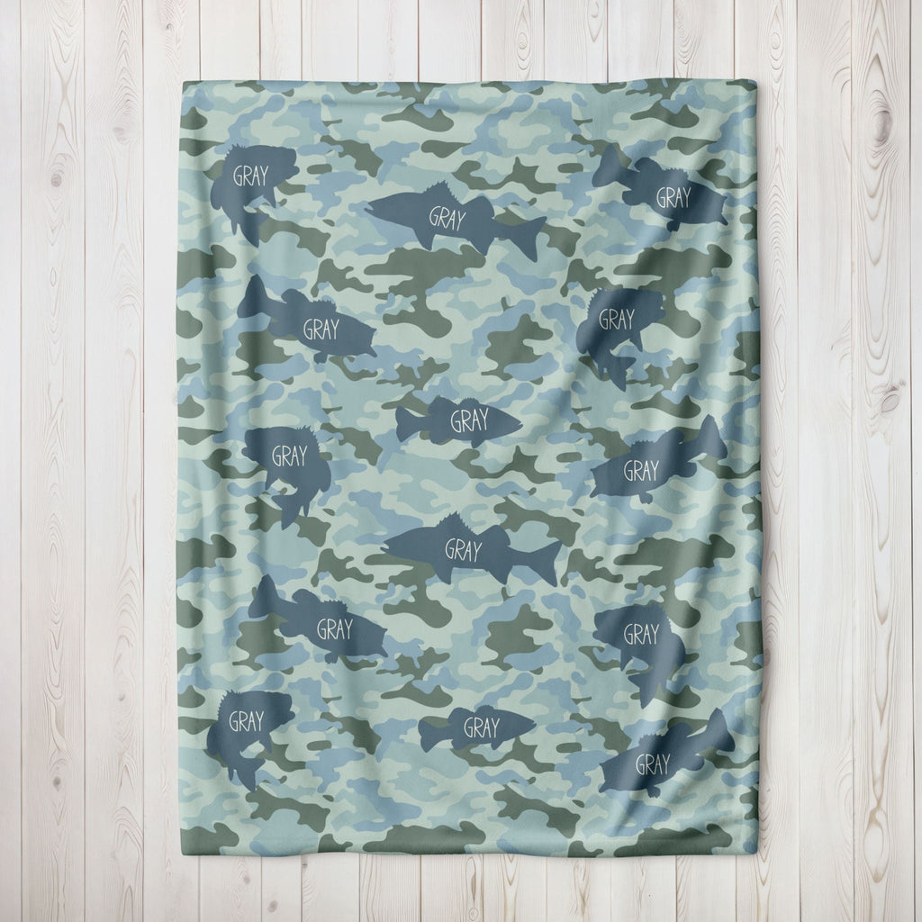 Fish Camo Minky Blanket - Twinklette™