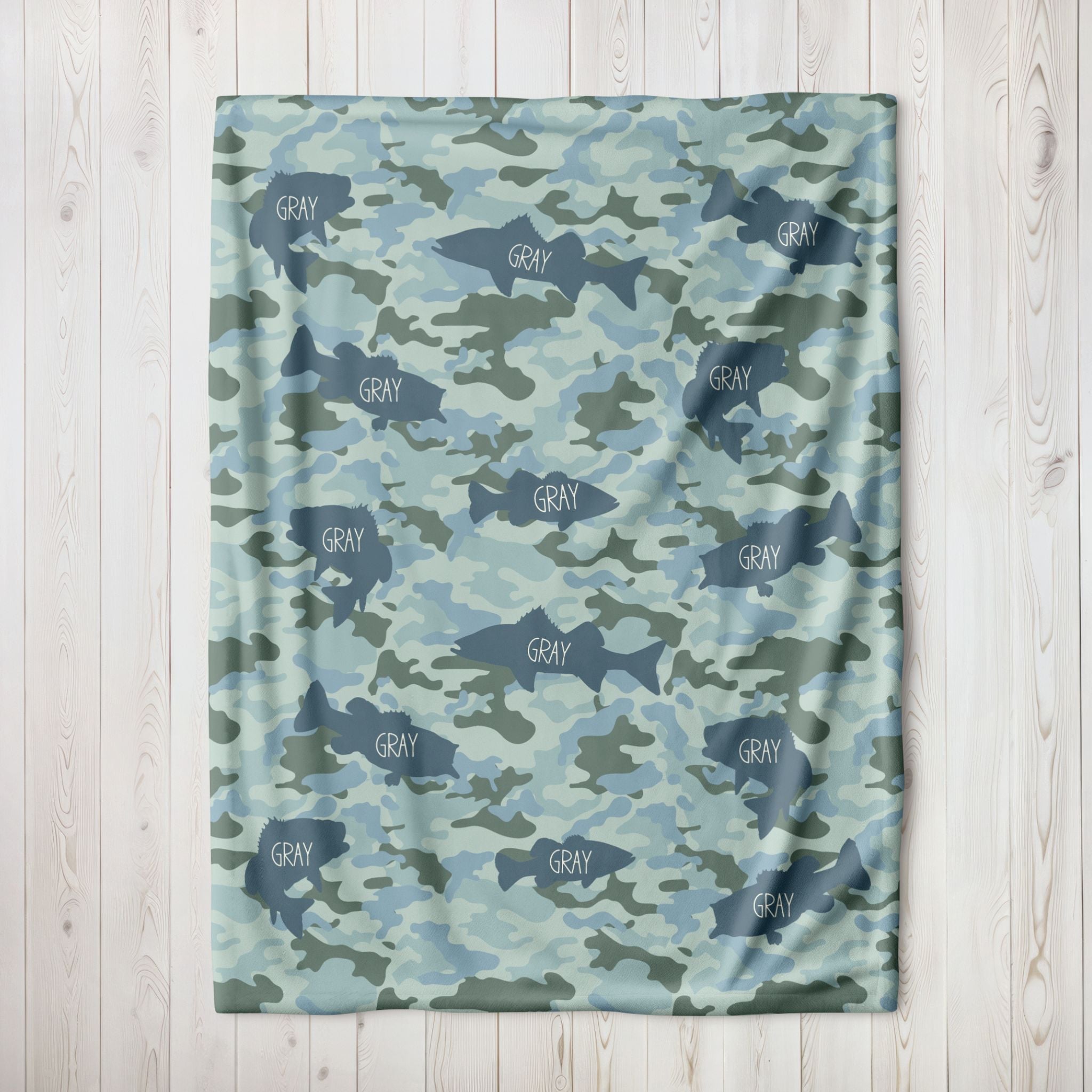 Fish Camo Minky Blanket - Twinklette™