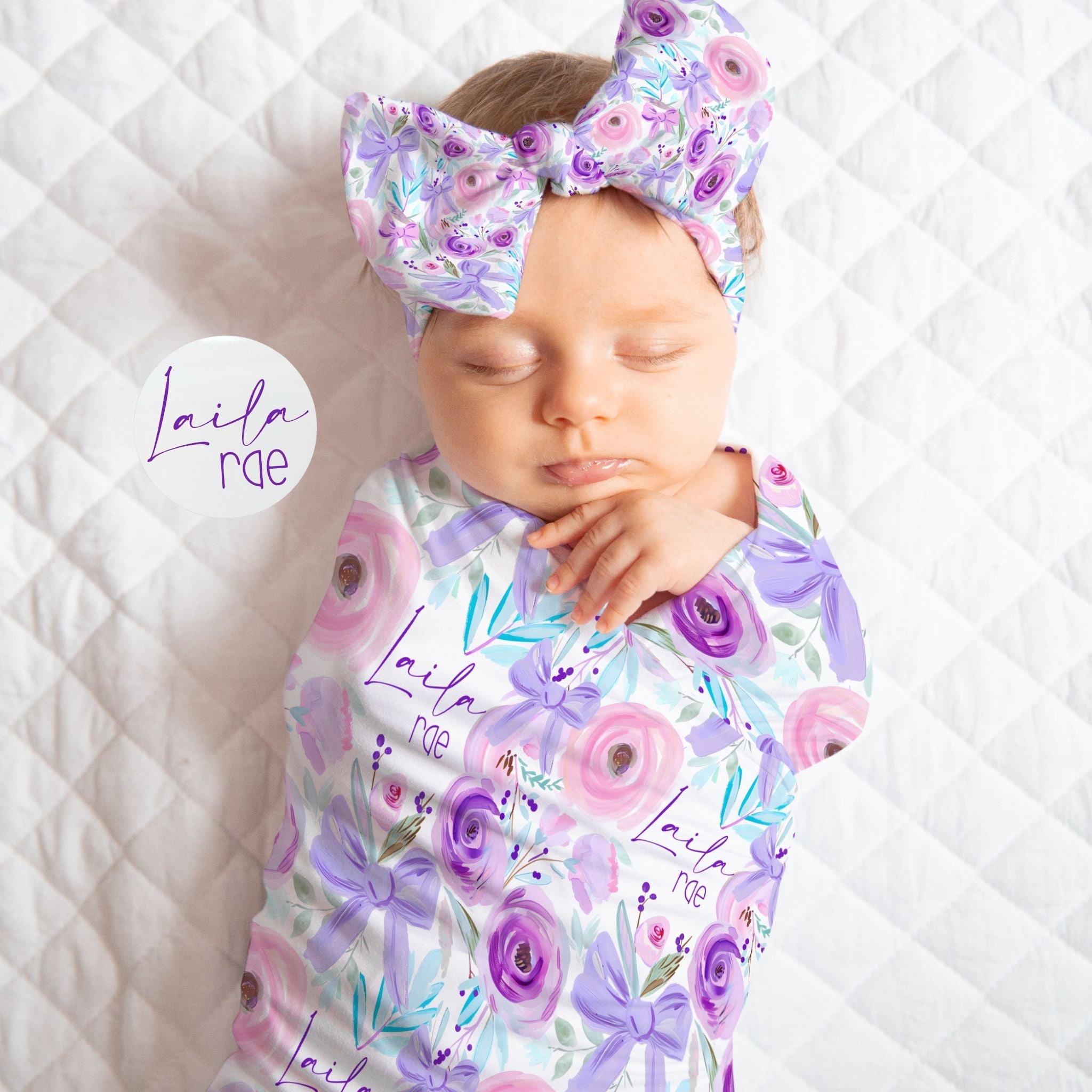 Floral Bow Swaddle Set - Twinklette™