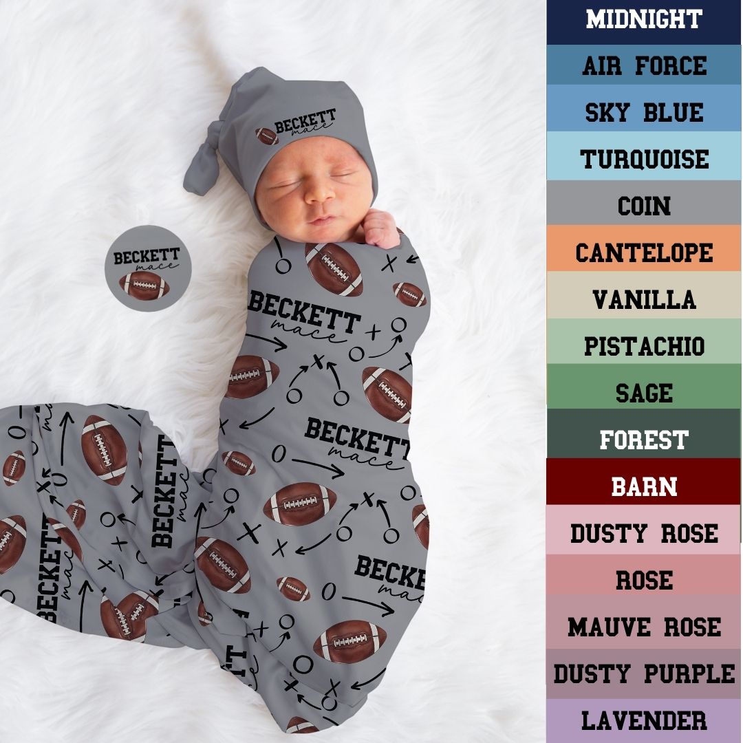 Football Baby Blanket - Custom Sports Gift for New Football Parents - Personalized Photo Prop - Twinklette™