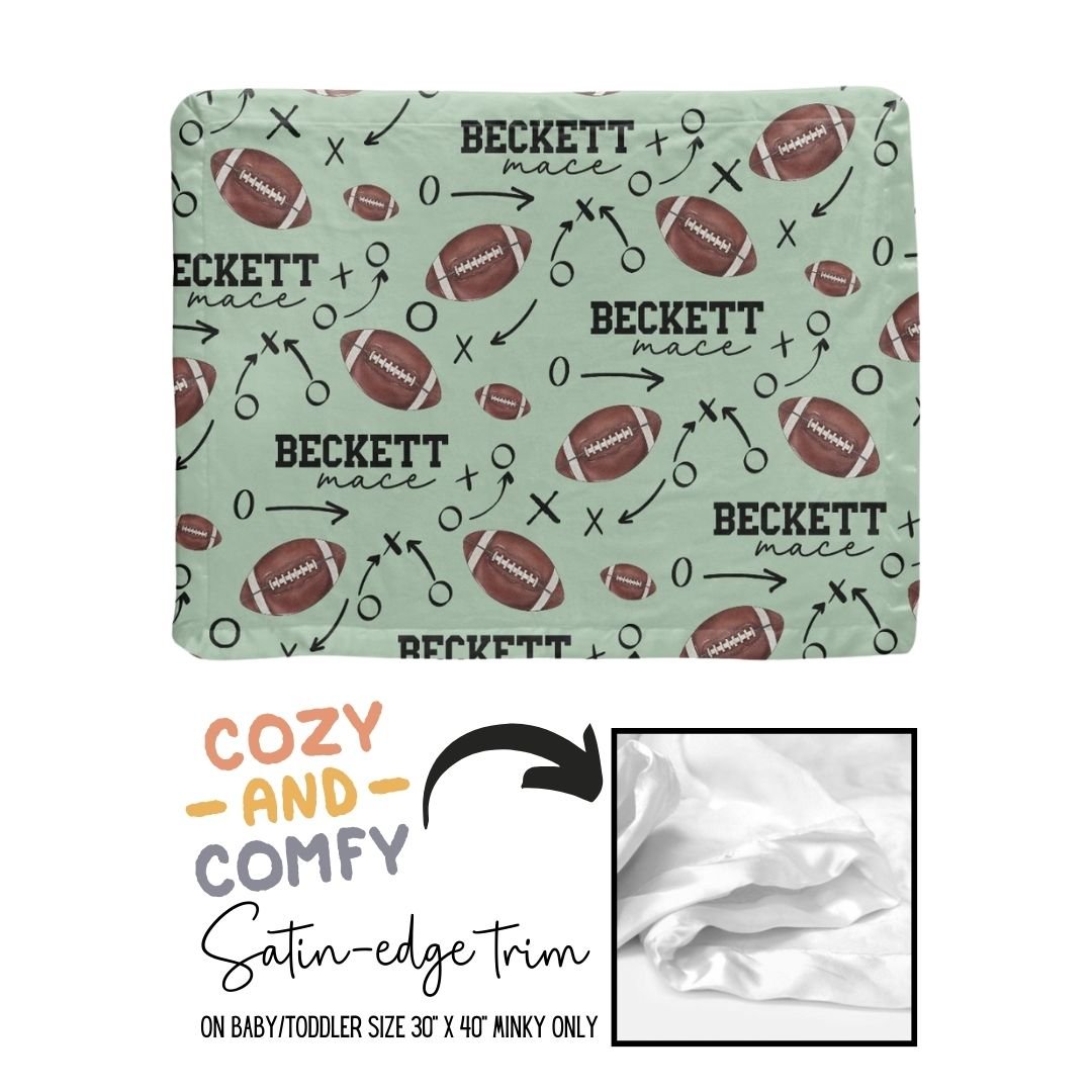 Football Baby Blanket - Custom Sports Gift for New Football Parents - Personalized Photo Prop - Twinklette™