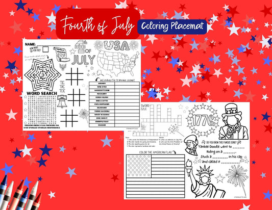 FREE 4th of July Placemat for NEWSLETTER SUBSCRIBERS - Twinklette