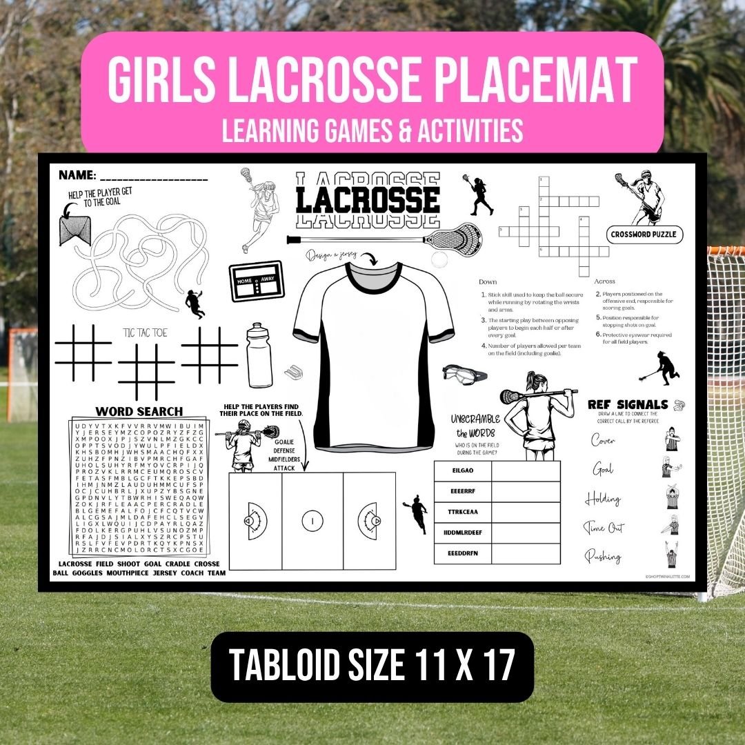 Girls Lacrosse Placemat - Twinklette™