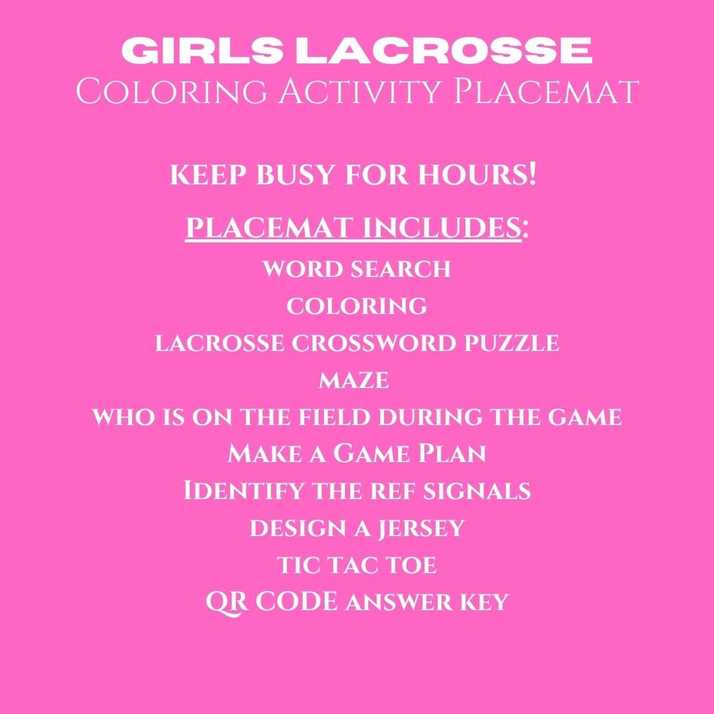 Girls Lacrosse Placemat - Twinklette™