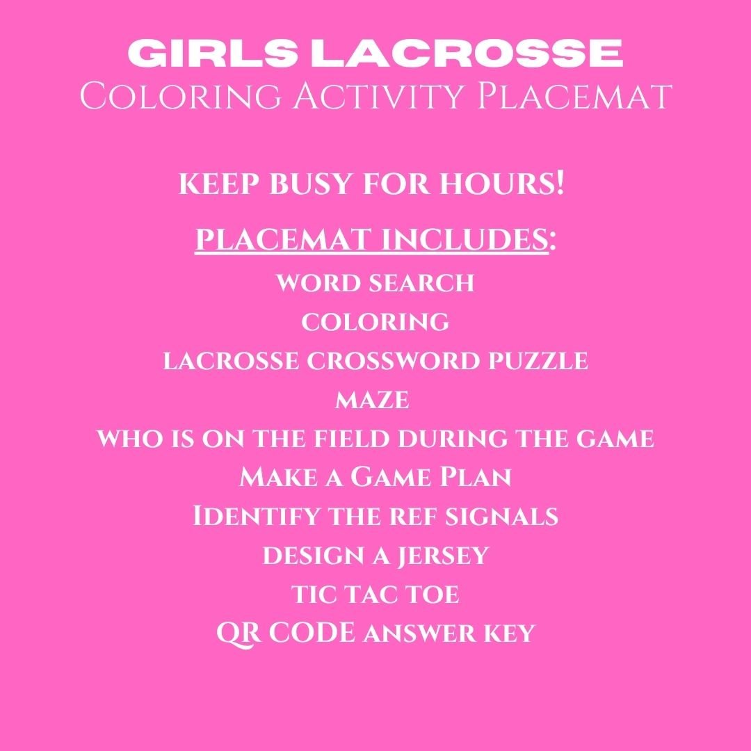 Girls Lacrosse Placemat - Twinklette™