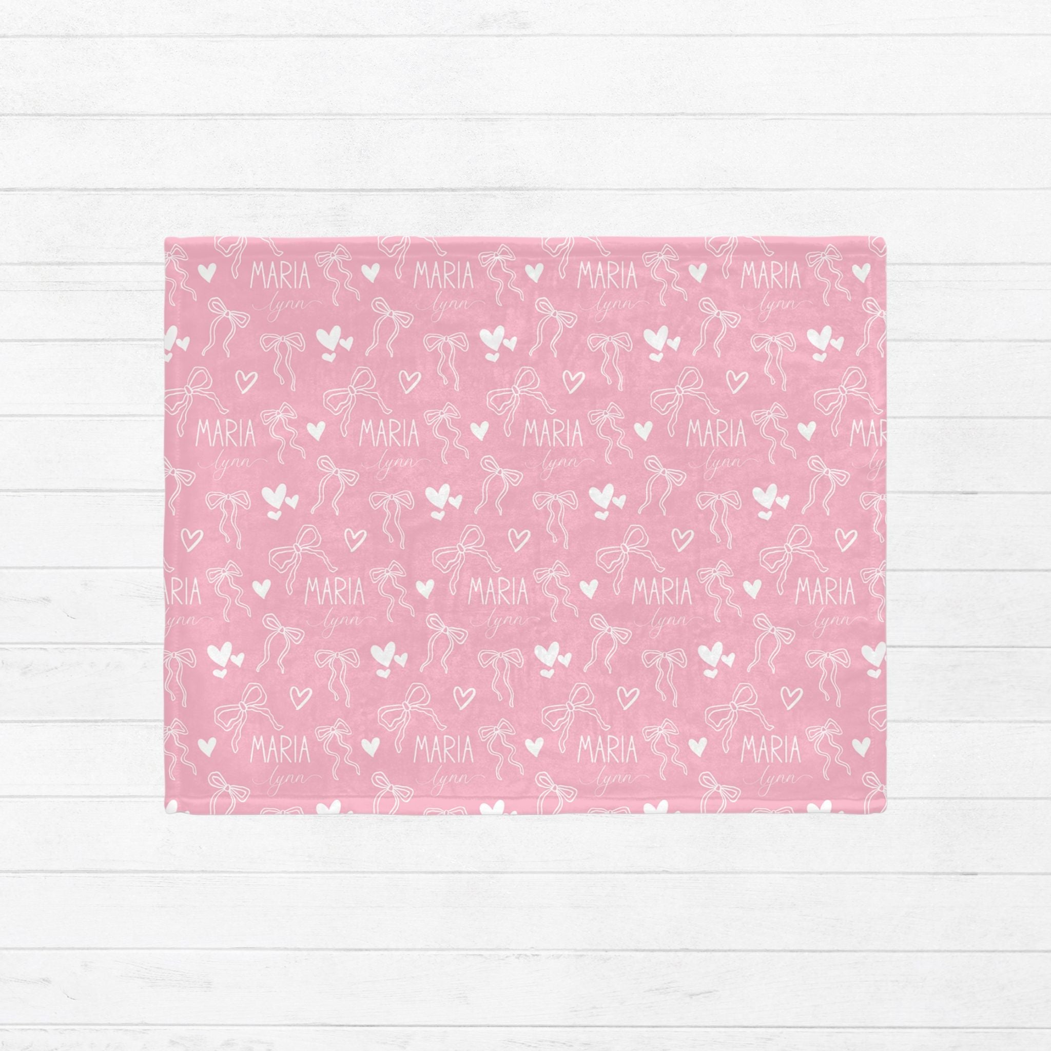 Heart Bows Baby Minky Blanket - Twinklette™