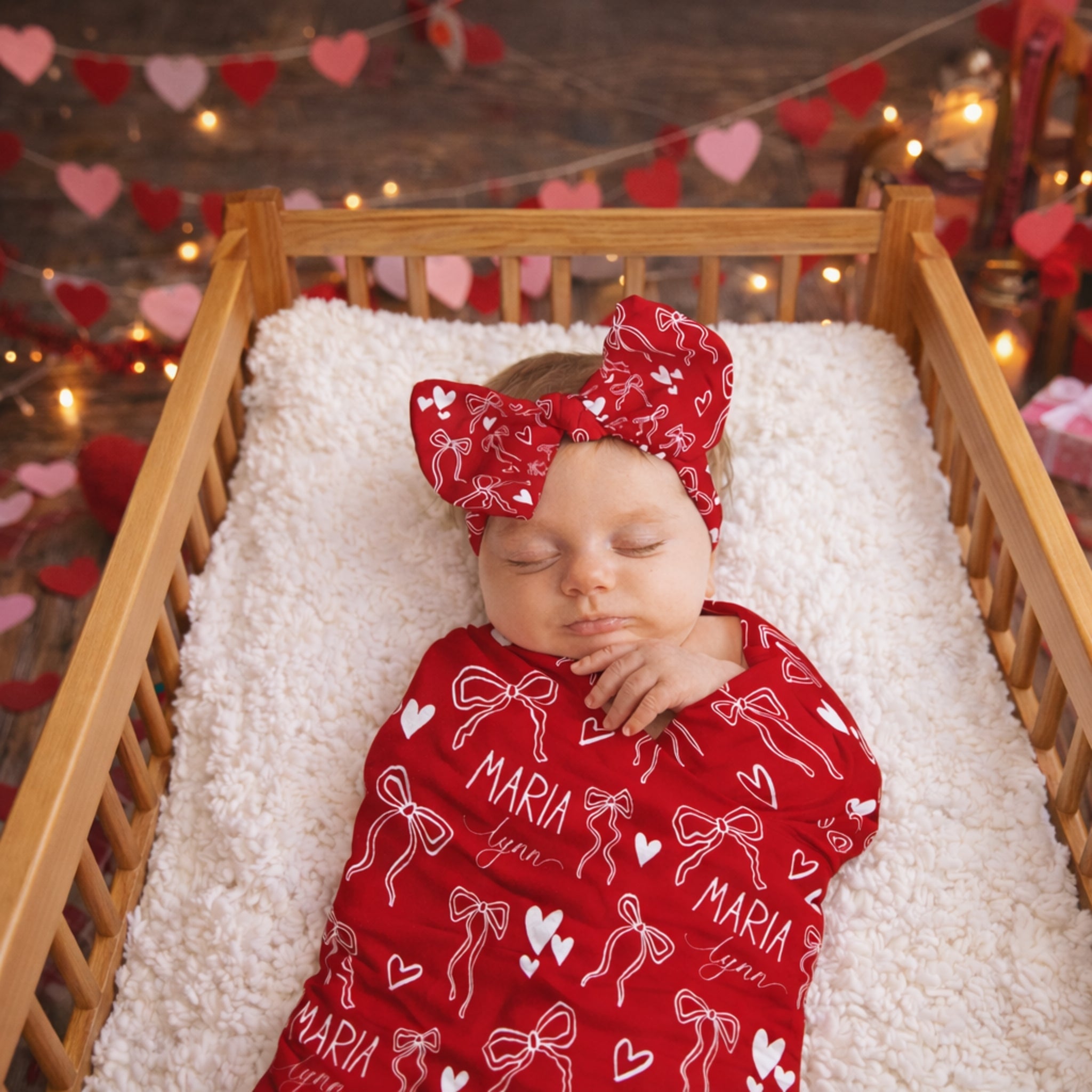 Hearts and Bows Baby Swaddle Bundle - Twinklette™