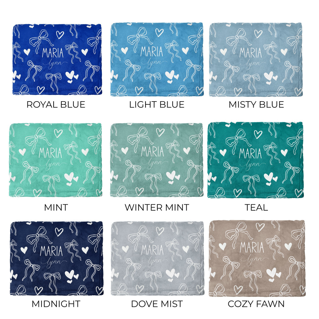 Hearts and Bows Minky Blanket - Twinklette™