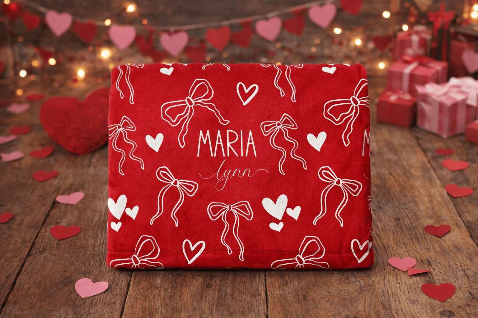 Hearts and Bows Minky Blanket - Twinklette™