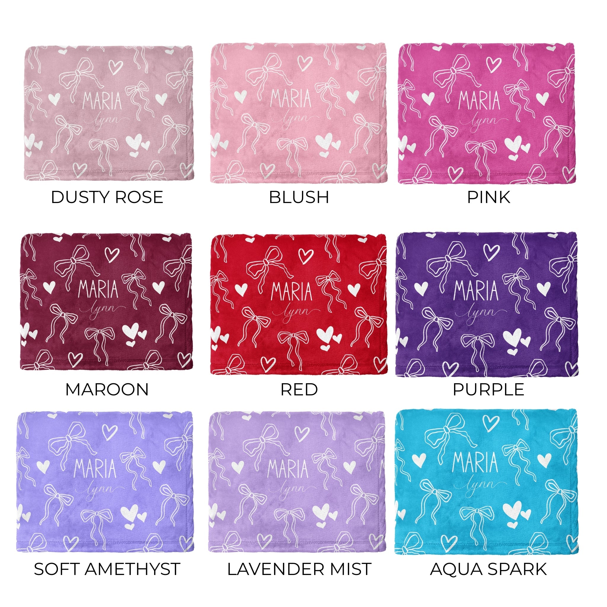 Hearts and Bows Minky Blanket - Twinklette™