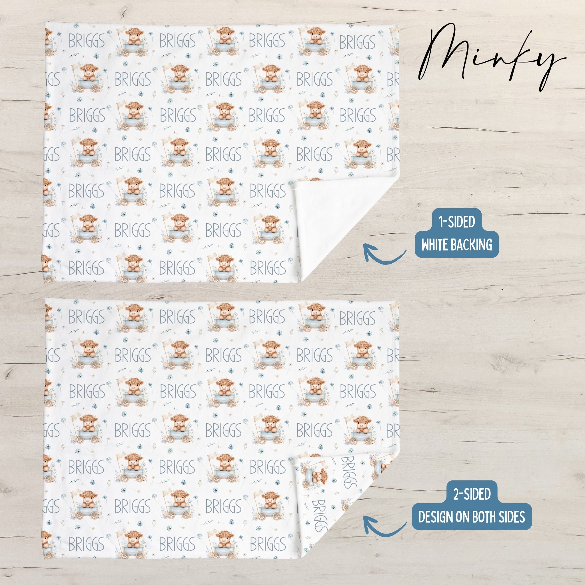 Highland Cow Baby Minky Blanket - Twinklette™