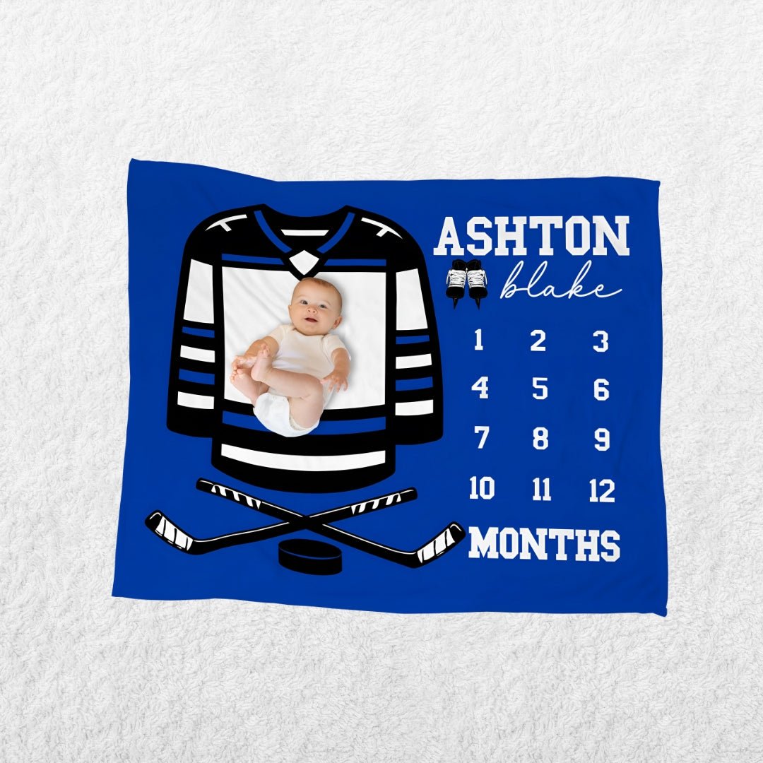 Hockey Jersey Milestone Baby Blanket - Twinklette™