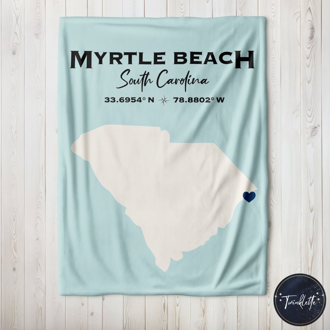 Hometown Coordinates Blanket - Thoughtful Housewarming Gift - Twinklette™