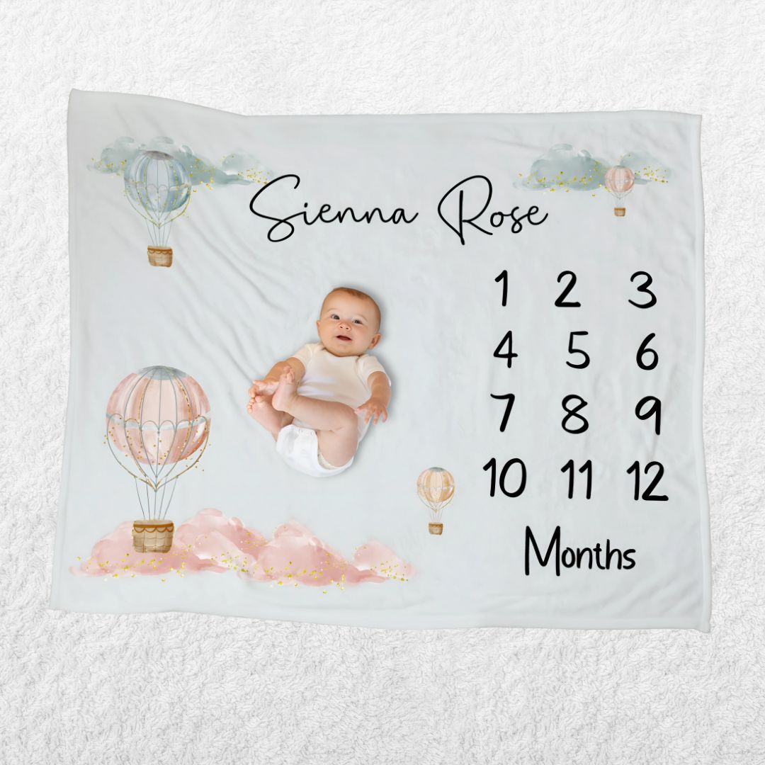 Hot Air Balloon Milestone Blanket - Twinklette™