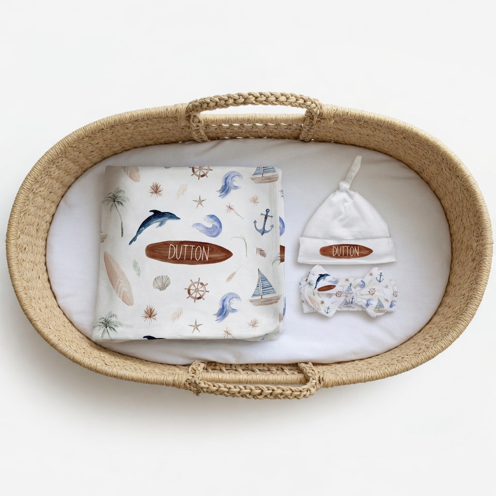Personalized Coastal Baby Matching Set