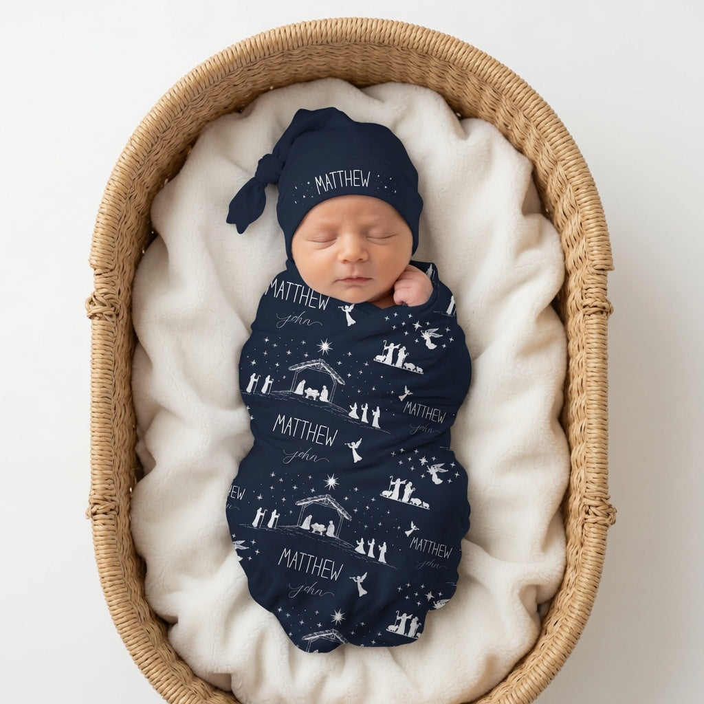 Personalized Nativity Baby Matching Set on newborn baby