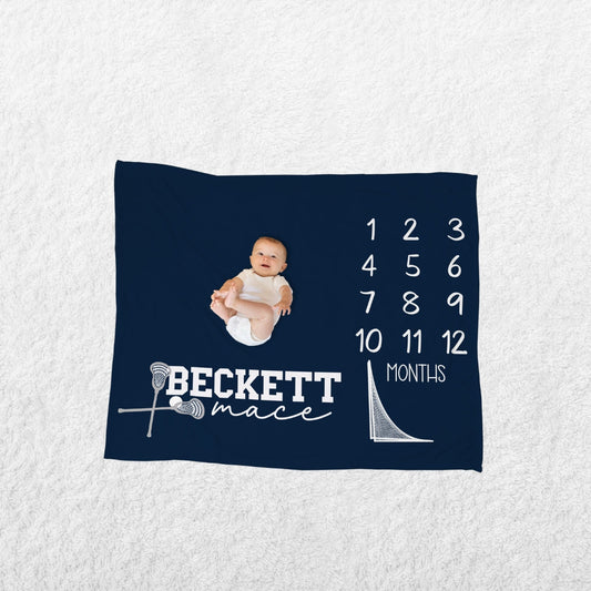 Lacrosse Milestone Blanket - Baby's First Year - Newborn Photo Prop - Twinklette™