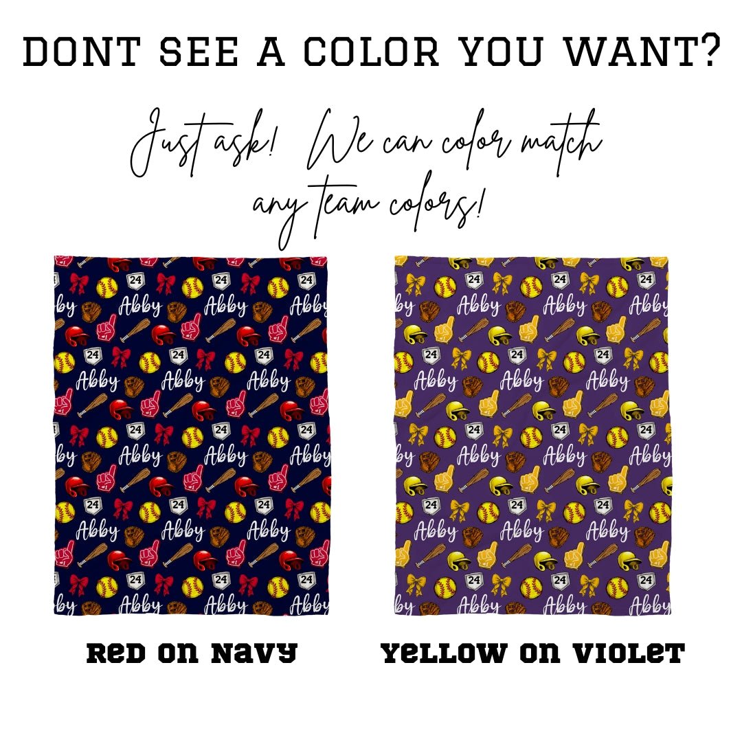 Personalized Softball Blanket - Twinklette™