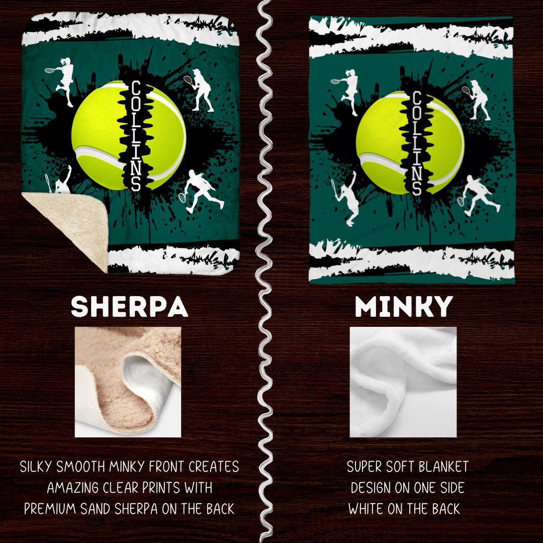 Personalized Tennis Blanket - Customize with Your Child’s Name and Team Colors - Twinklette