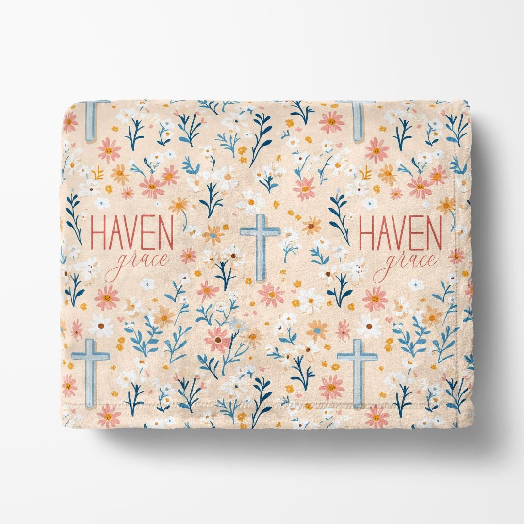 Pink Floral Faith Blanket - Twinklette™