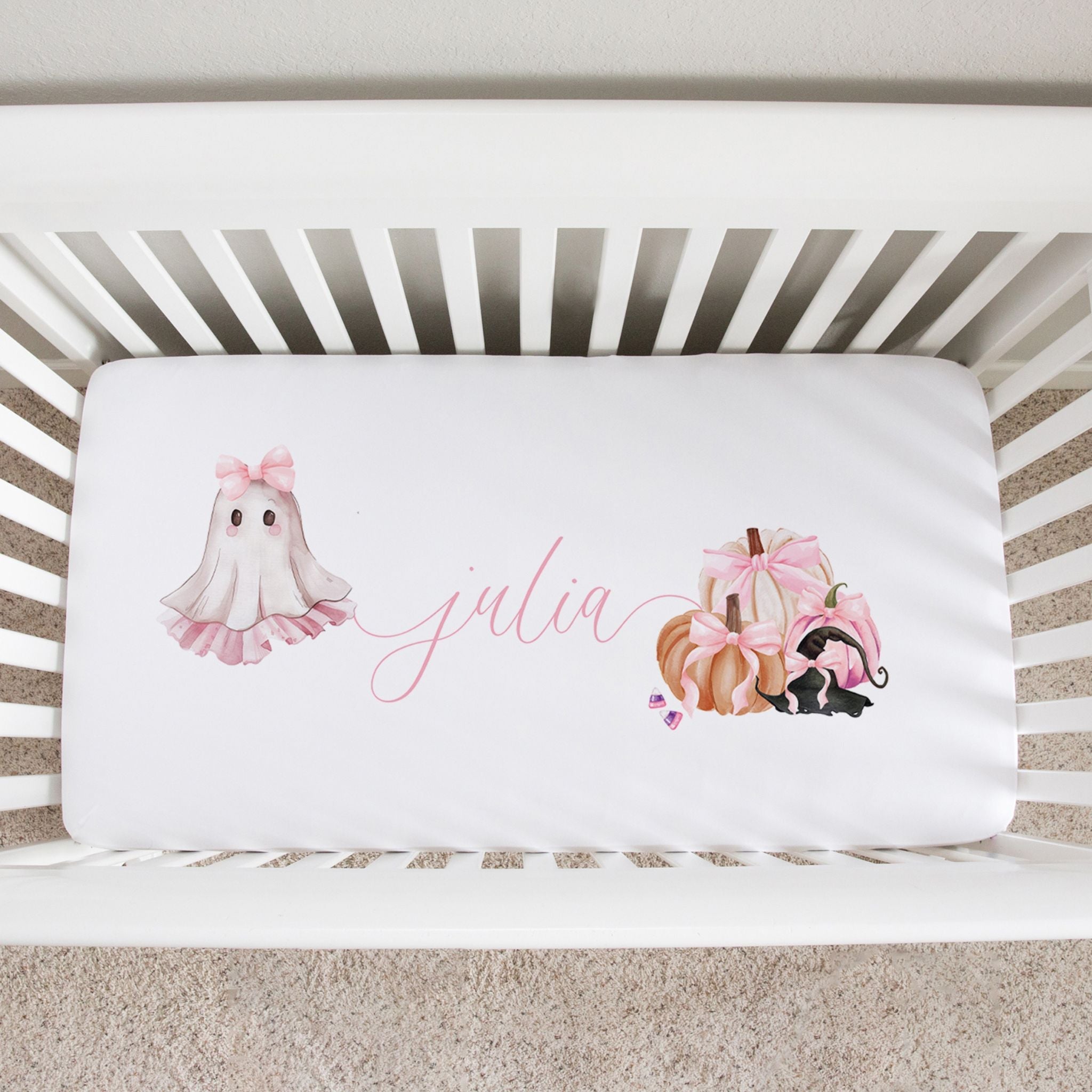 Pink Ghost Crib Sheet - Twinklette™