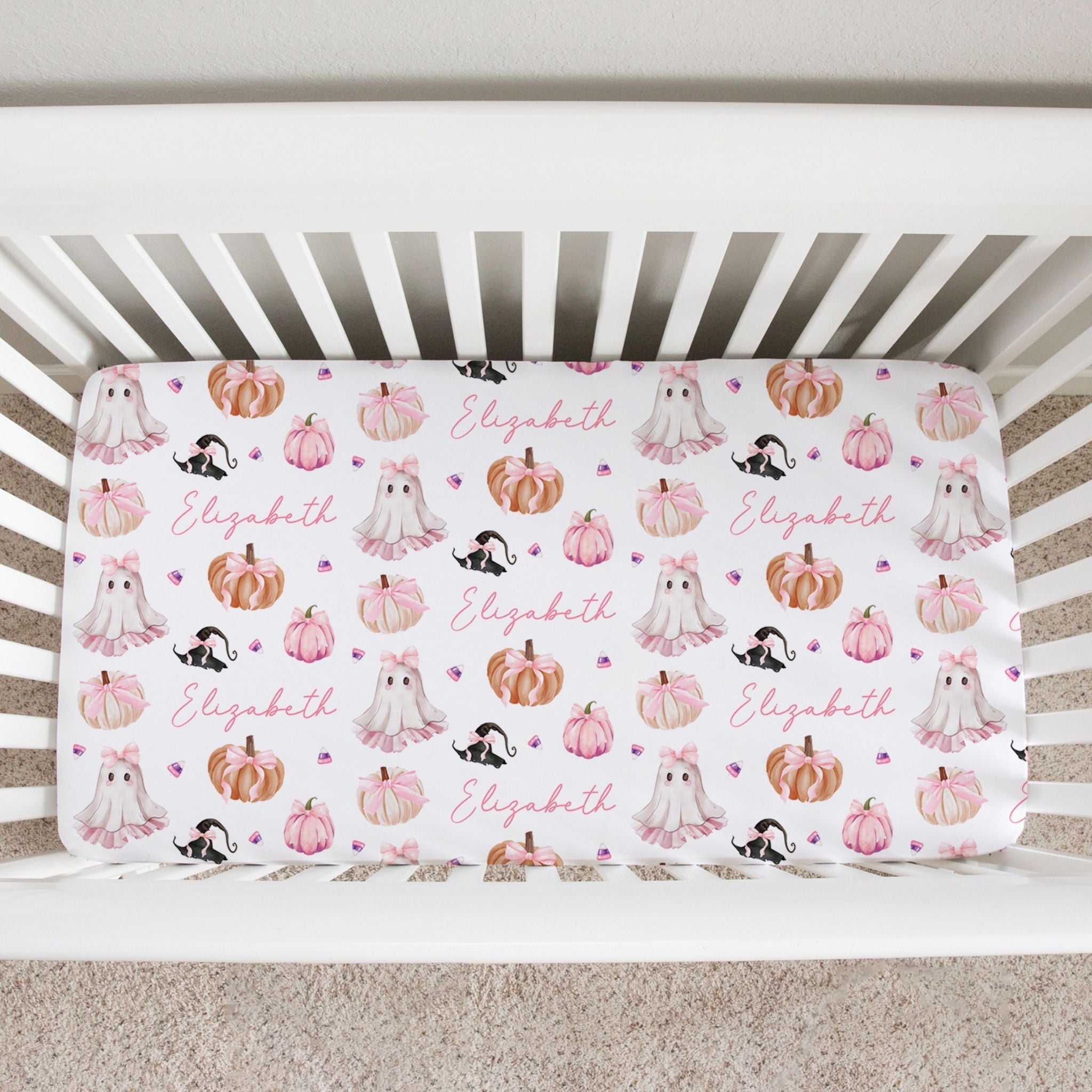 Pink Ghost Crib Sheet - Twinklette™