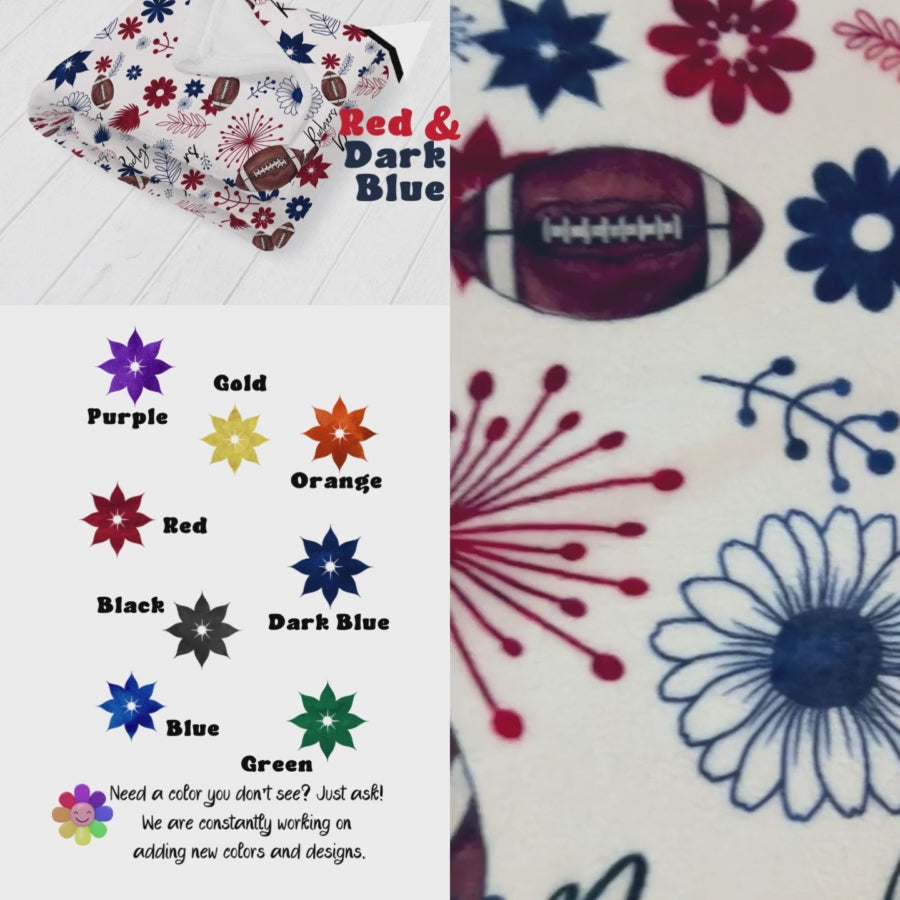 Family Football Floral Blanket