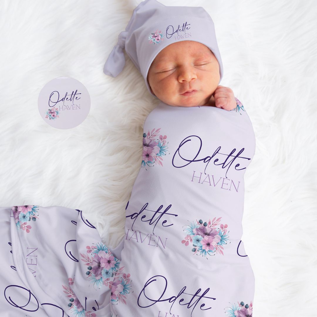 Purple Floral Swaddle - Twinklette™