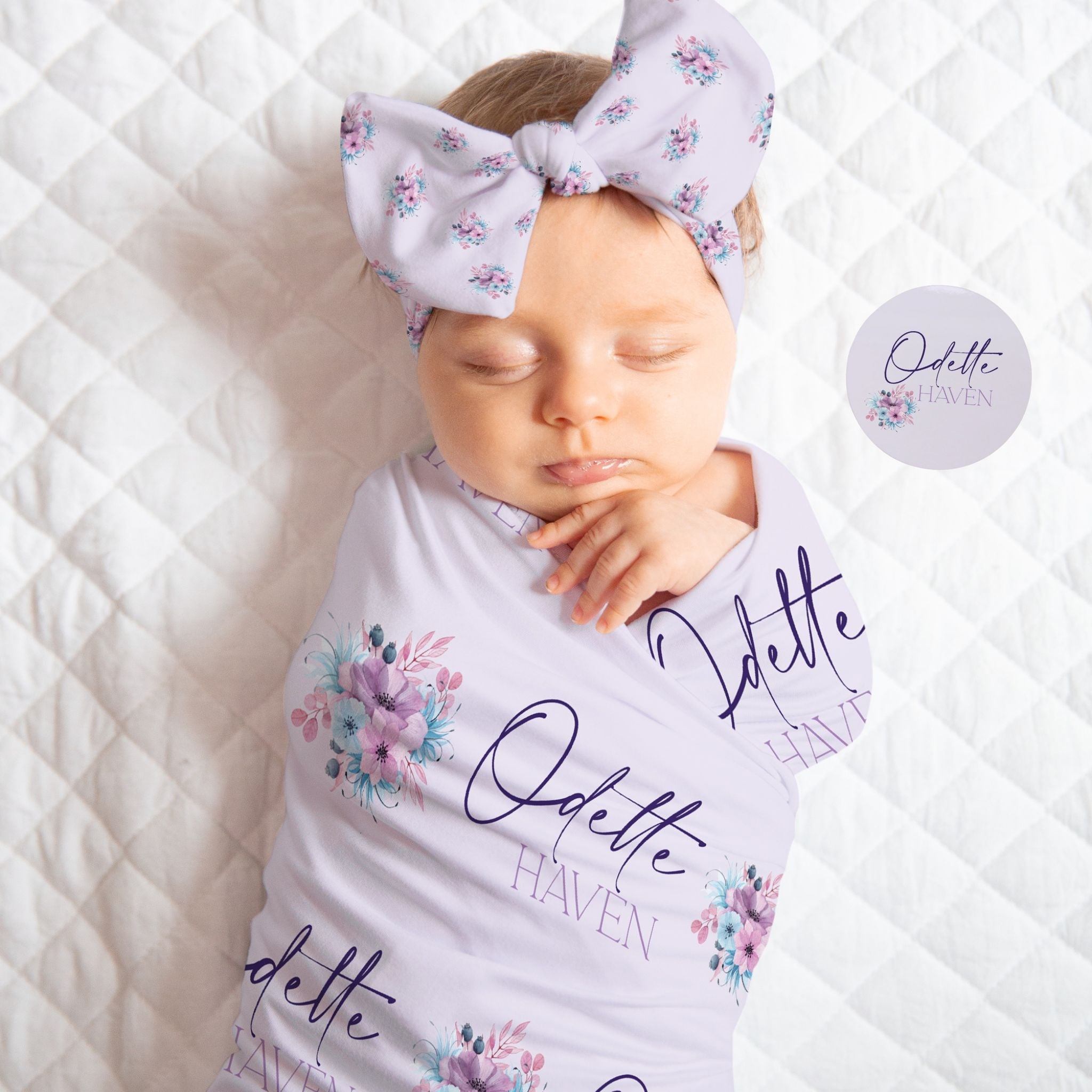 Purple Floral Swaddle Set - Twinklette™