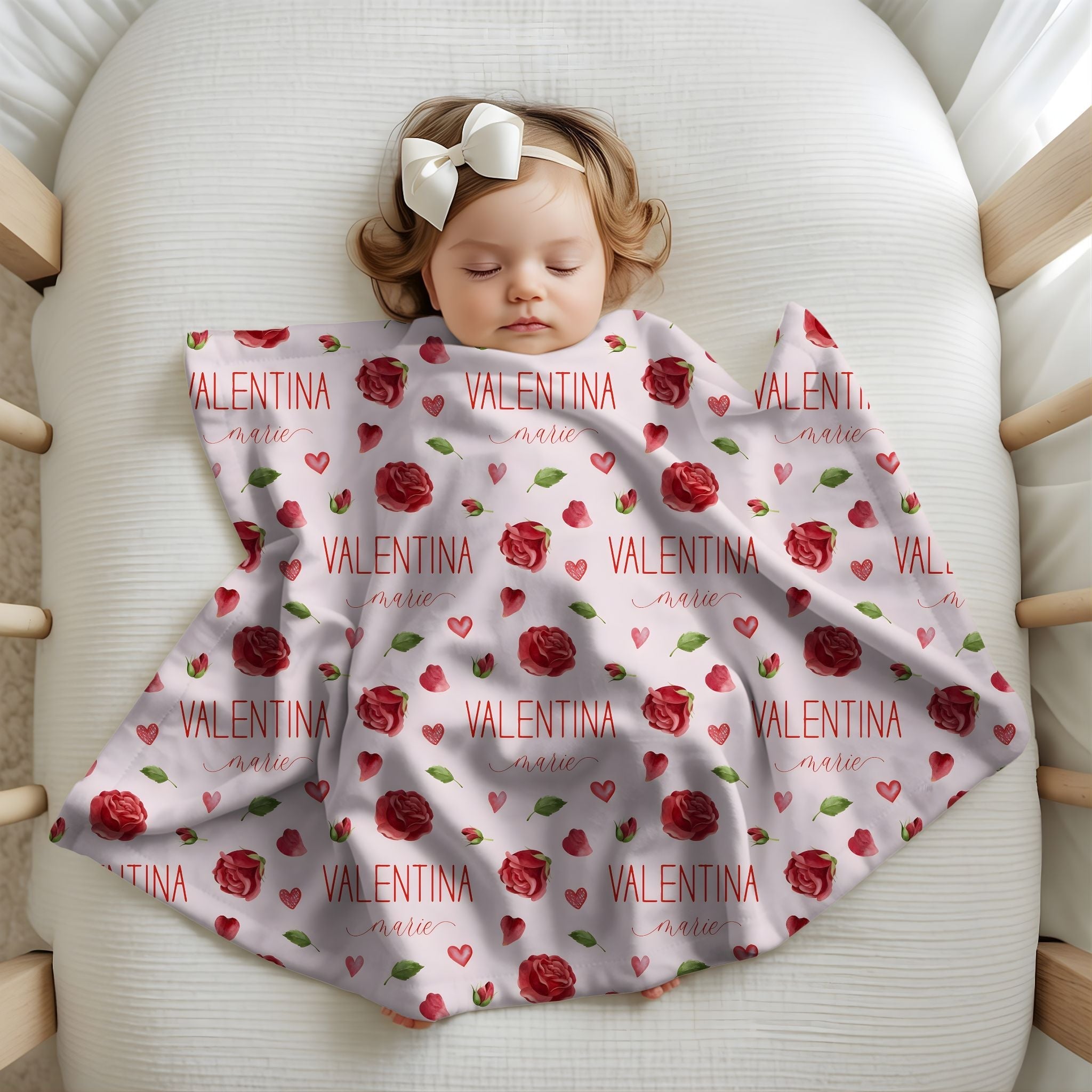 Red Roses Baby Swaddle Bundle - Twinklette™