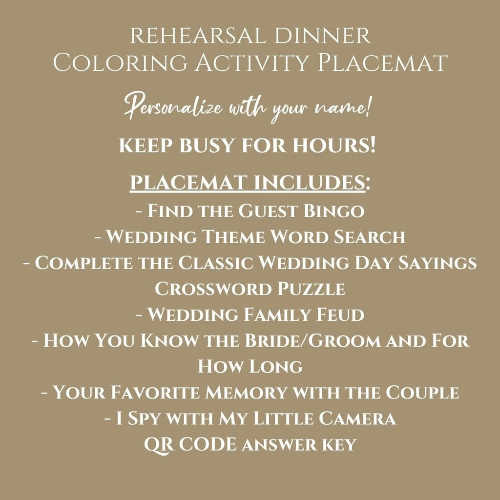 Rehearsal Dinner Placemat - Twinklette™