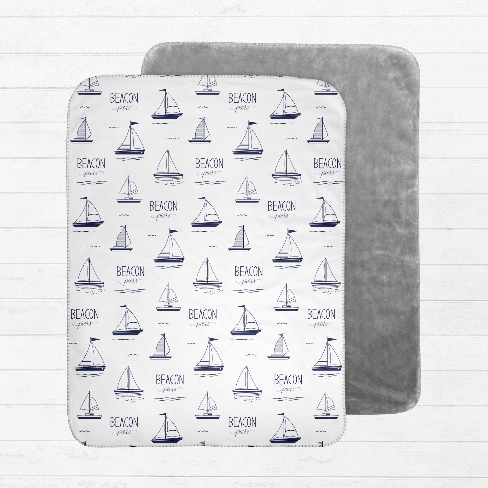Sailboat Baby Sherpa Blanket - Twinklette™
