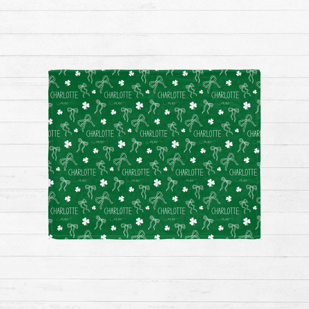 Shamrock Bows Baby Minky Blanket - Twinklette™