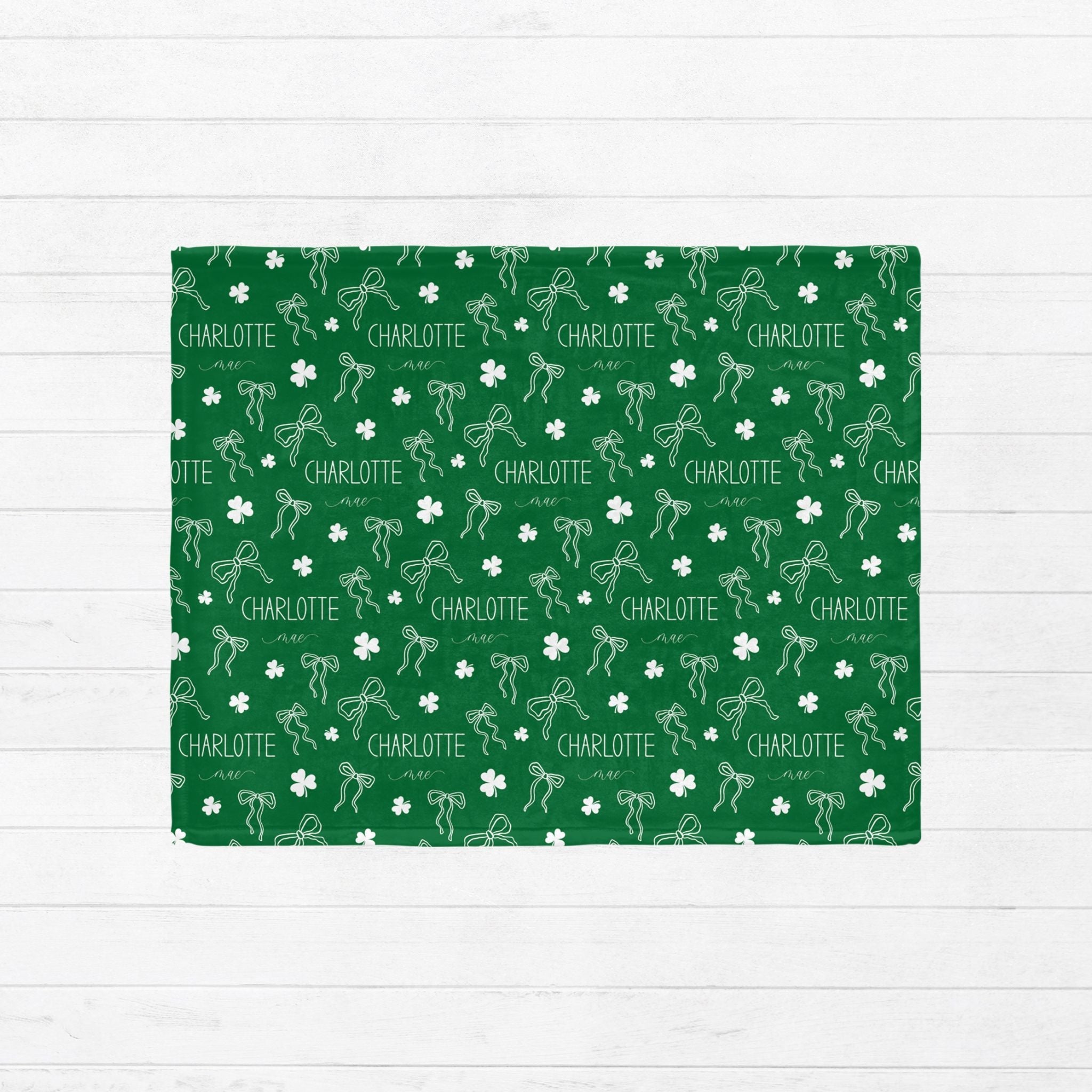 Shamrock Bows Baby Minky Blanket - Twinklette™