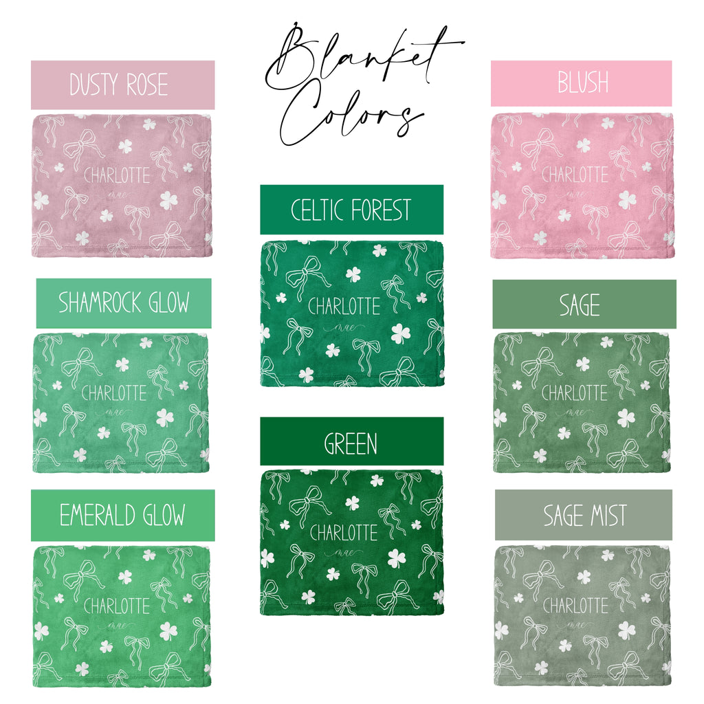 Shamrock Bows Baby Minky Blanket