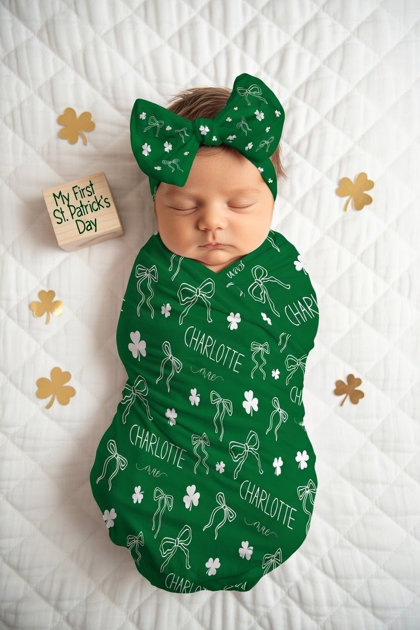 Shamrocks and Bows Swaddle Bundle - Twinklette™