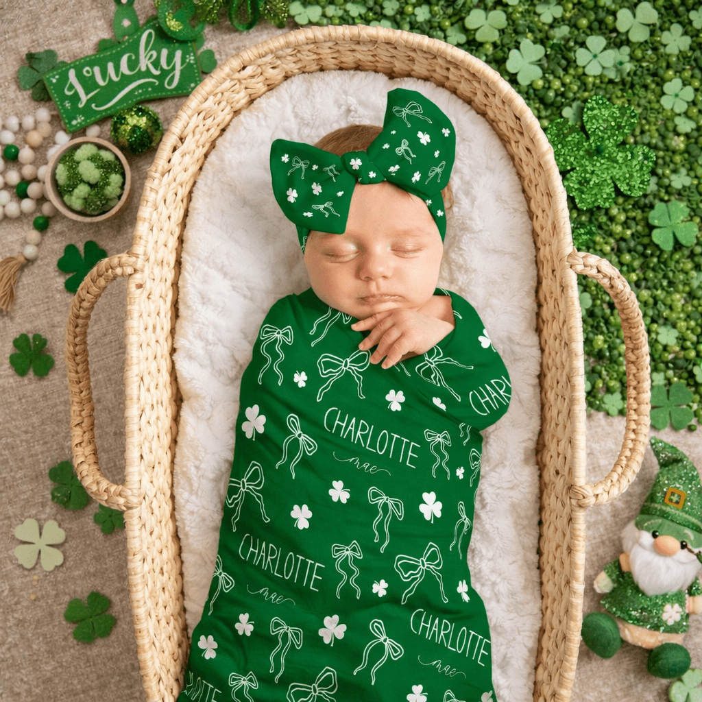 Shamrocks and Bows Swaddle Bundle - Twinklette™