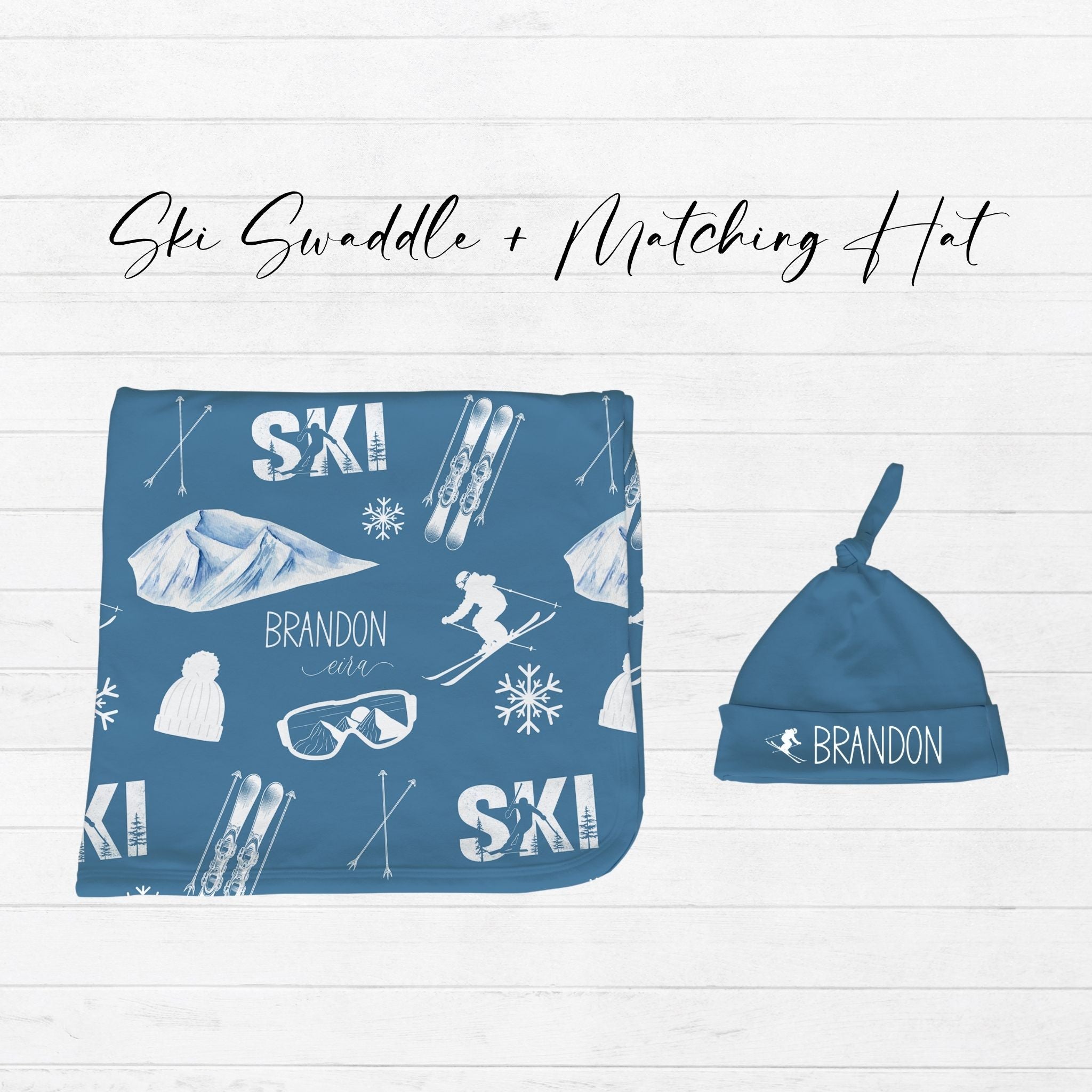 Ski Swaddle and Matching Hat