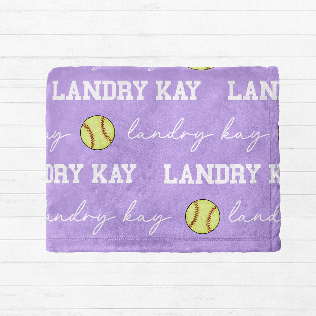 Softball Baby Minky Blanket - Twinklette™