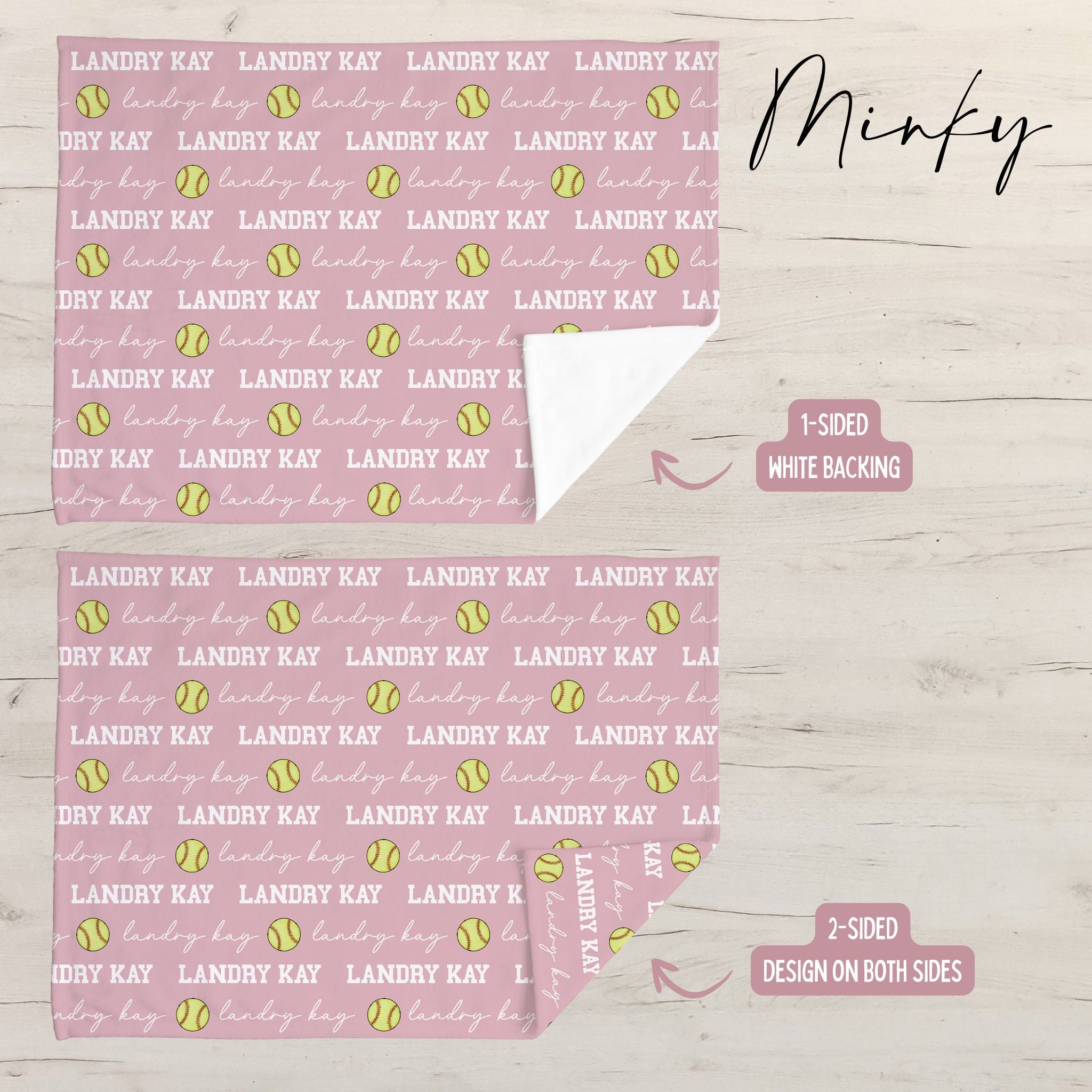 Softball Baby Minky Blanket - Twinklette™