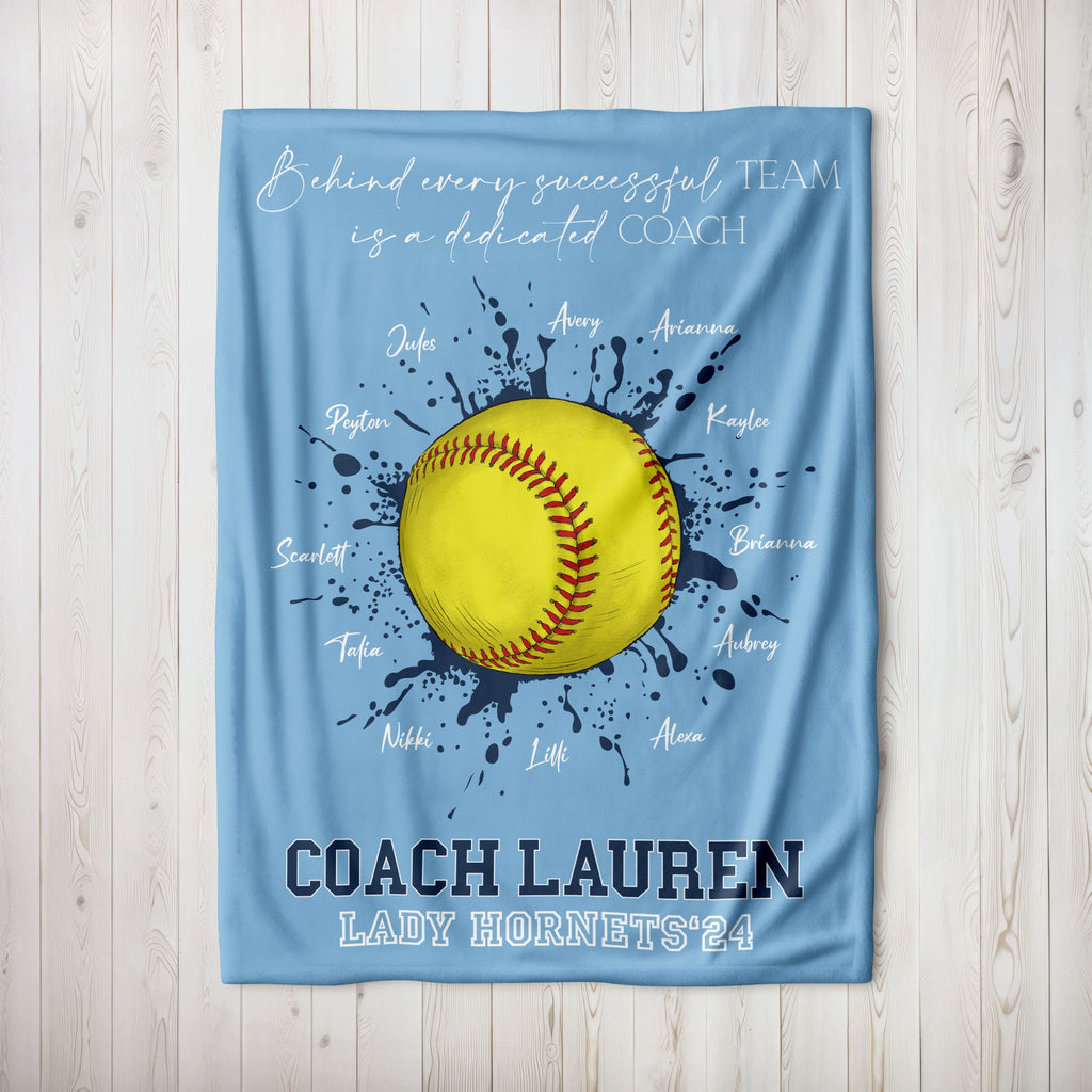 Softball Coach Thank You Blanket - Twinklette™