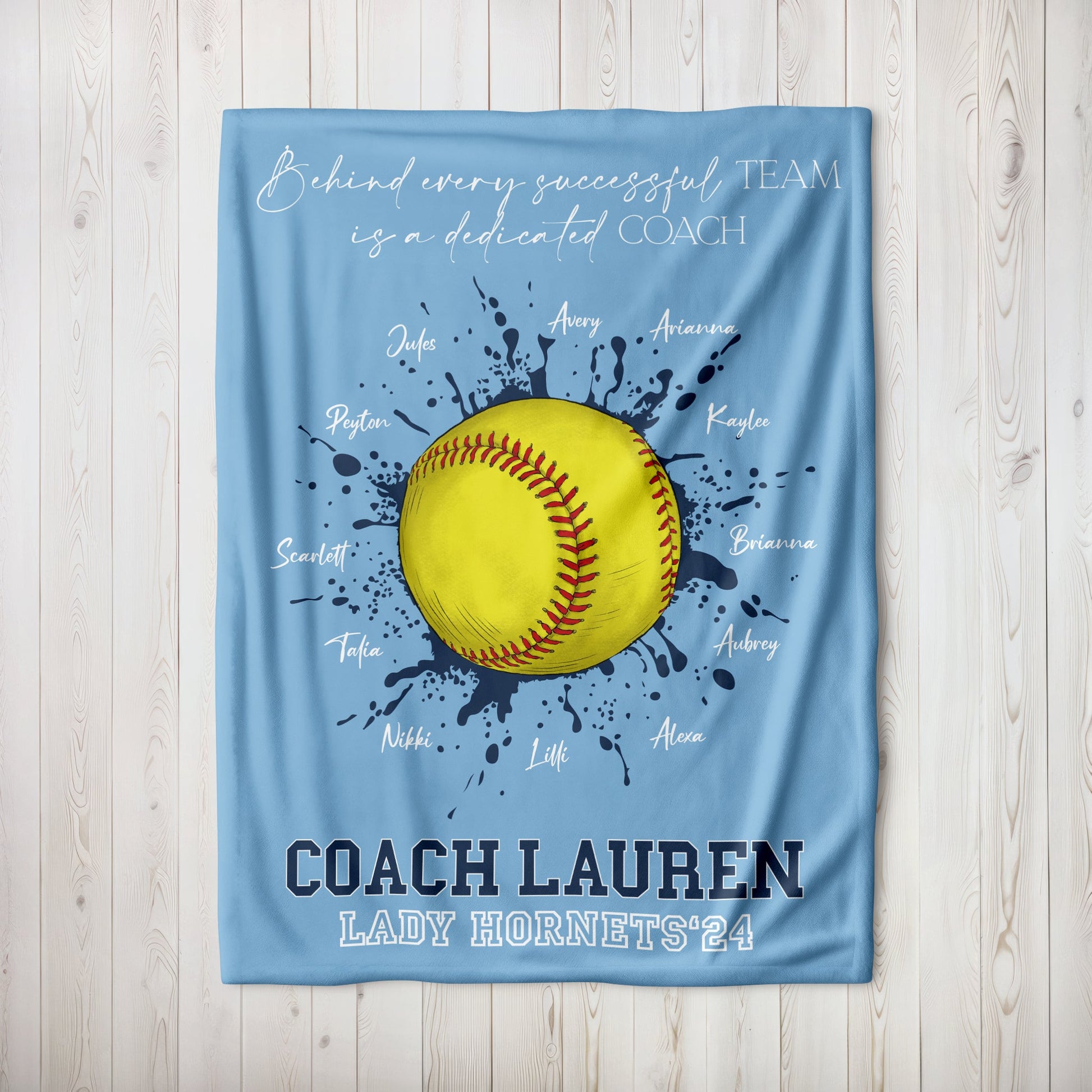Softball Coach Thank You Blanket - Twinklette™