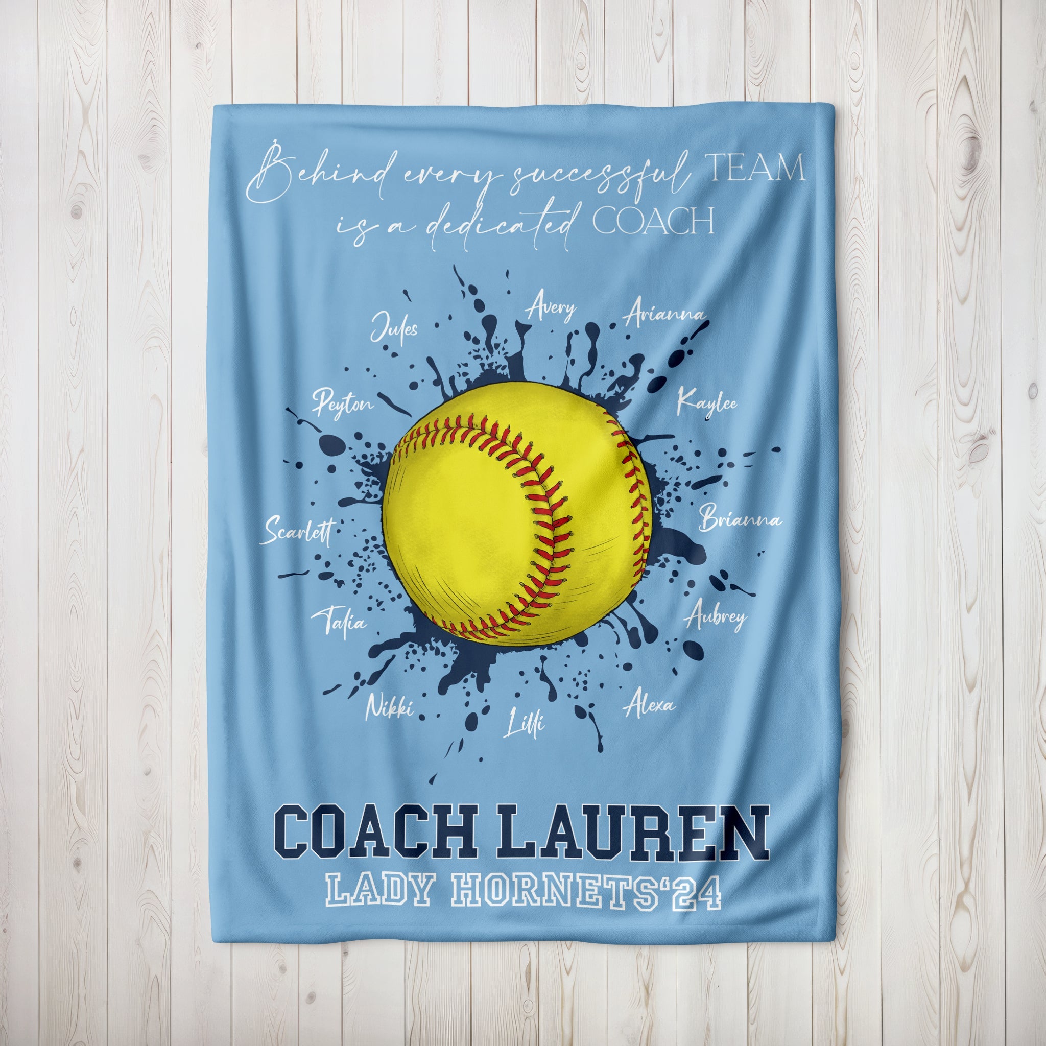 Softball Coach Thank You Blanket - Twinklette™