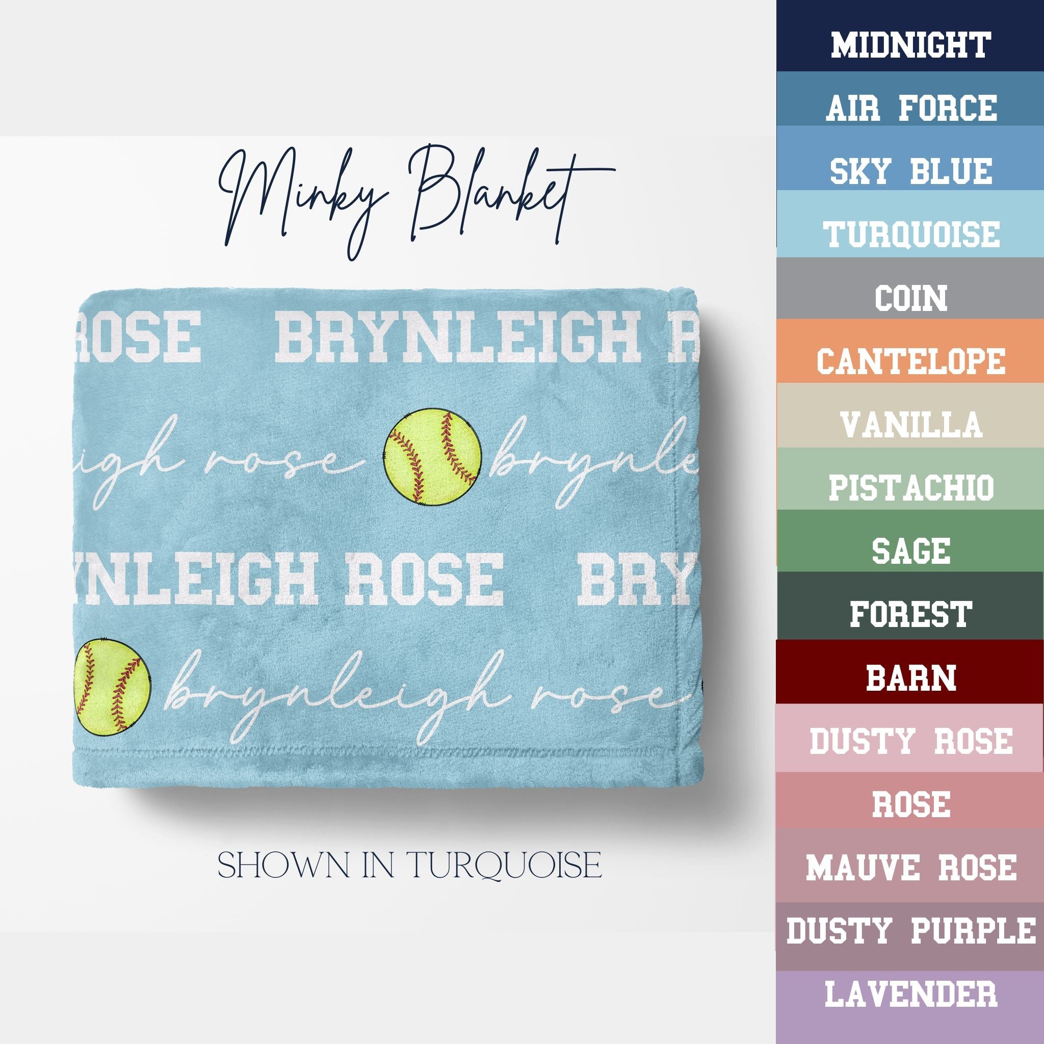 Softball Name Blanket - Twinklette™