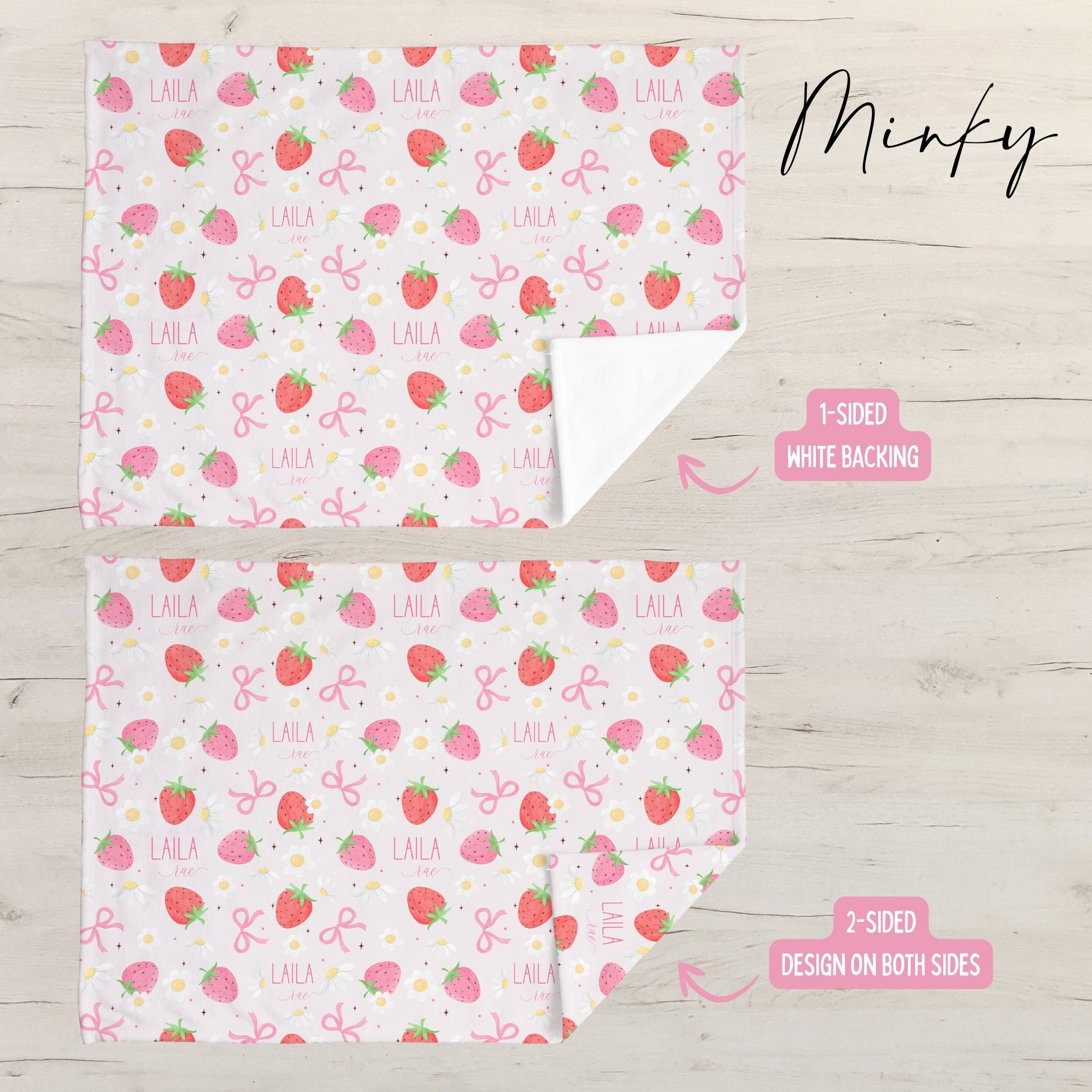 Strawberry Baby Minky Blanket - Twinklette™