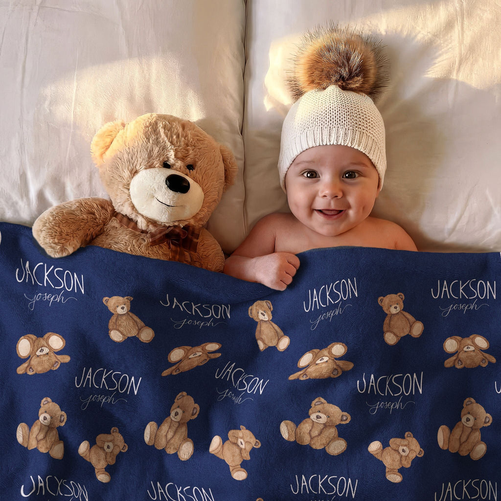 Teddy Bear Baby Minky Blanket - Twinklette™
