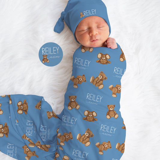 Teddy Bear Colored Swaddle Set - Twinklette™